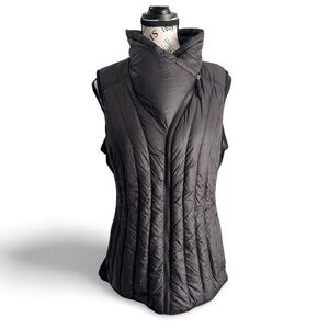 Calvin Klein Performance Premium Down Black Puffer Vest Stretch Panels Medium